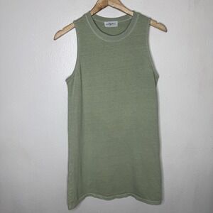 Carly Jean Los Angeles CJLA Green Sleeveless Mini Dress Tunic Tank Top Small